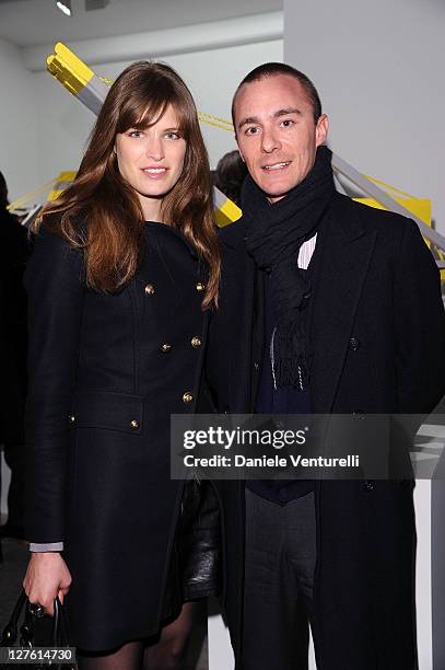 Alessia Piovan and Edoardo Roncoroni attend the Opening Cardi Black Box Gallery during the Milan Fashion Week Womenswear Autumn/Winter 2011 on...