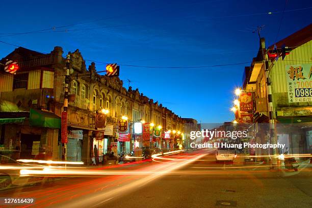 night view of an old street in tainan - tainan stock pictures, royalty-free photos & images
