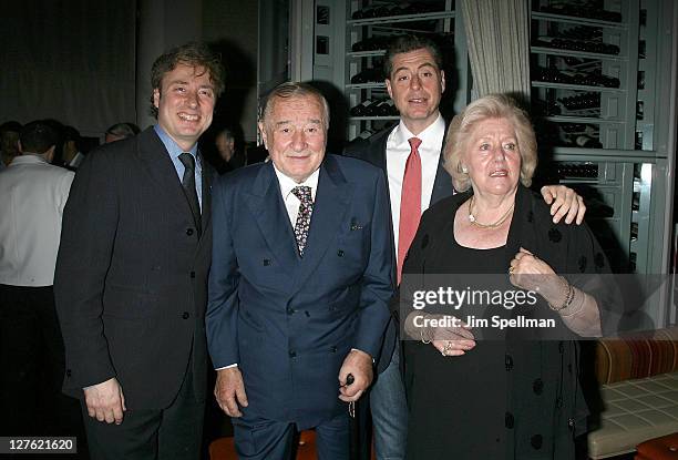 Marco Maccioni, Sirio Maccioni, Mauro Maccioni, and Egidiana Maccioni attends Sirio Maccioni's birthday dinner at Le Cirque on April 14, 2011 in New...