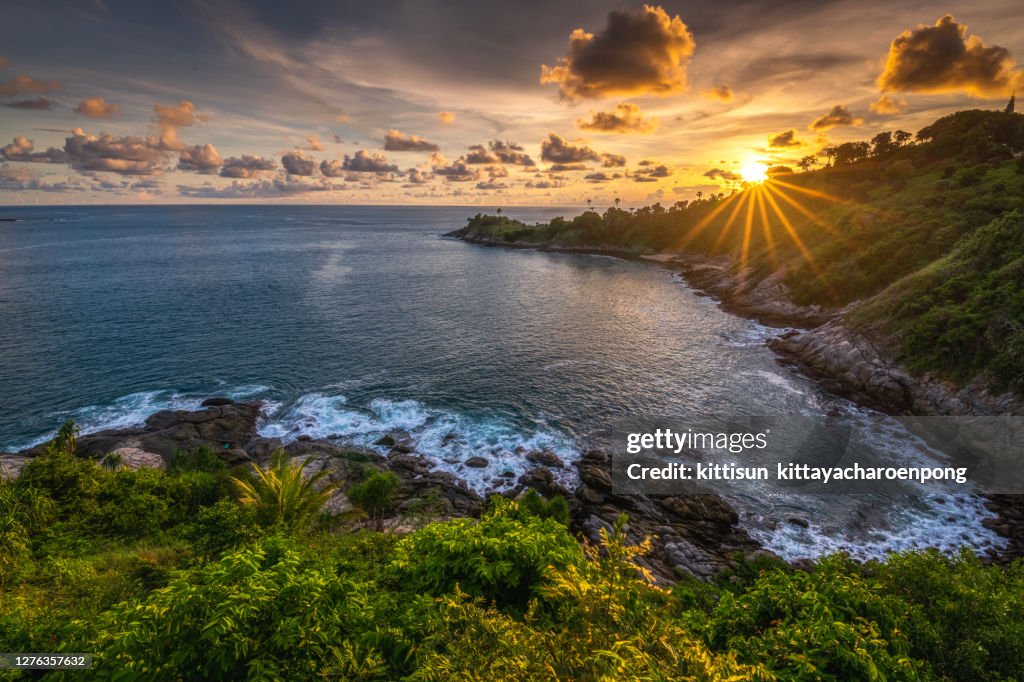 Beautiful sunset at Promthep cape ,Phuket
