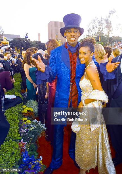 Dennis Rodman arrives at the Emmy Awards Show at Shrine Auditorium, March 23, 1997 in Los Angeles, California.