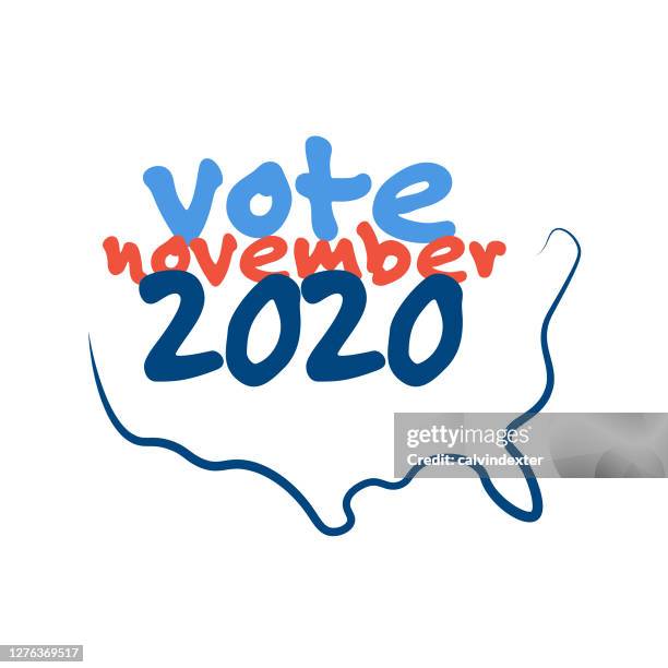 usa flag and colors design element - voting 2020 stock illustrations