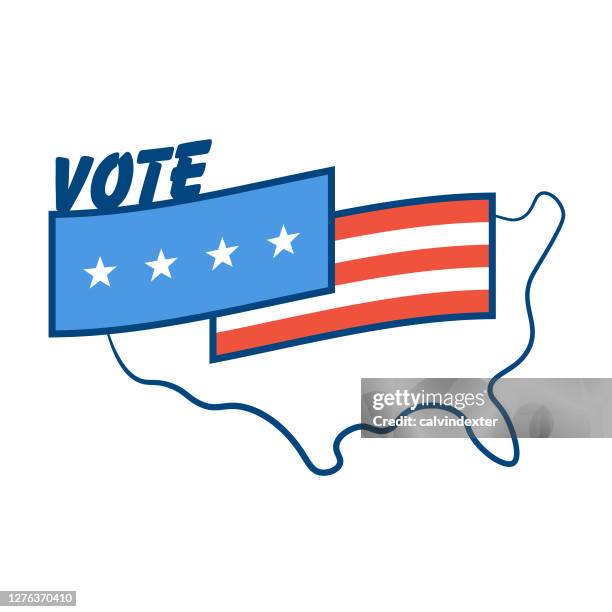 usa flag and colors design element - voting 2020 stock illustrations