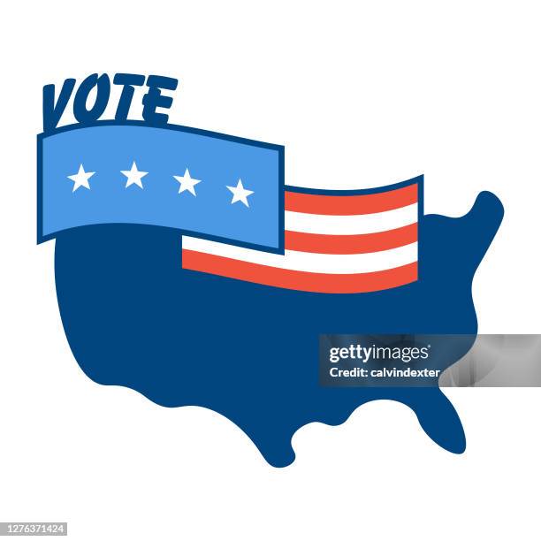 usa flag and colors design element - voting 2020 stock illustrations