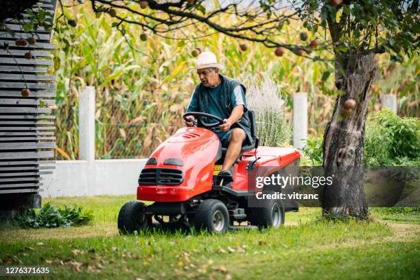 lawn mower tractor - grass cut out stock pictures, royalty-free photos & images