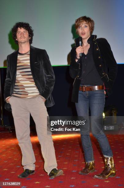 Clement Sibony and Pauline Lefevre attend the 'Festival Du Film de Boulogne Billancourt' - 'Voir La Mer' Premiere at Pathe Boulogne on April 3, 2011...