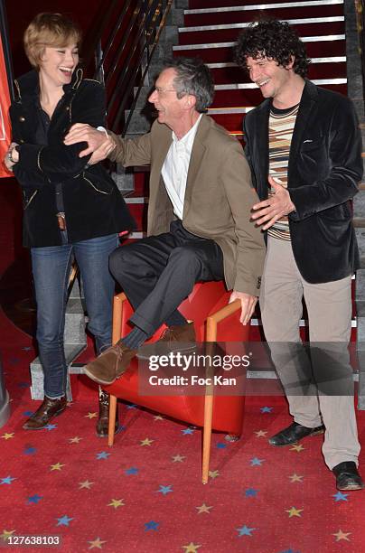 Actress Pauline Lefevre, director Patrice Leconte and actor Clement Sibony attend the 'Festival Du Film de Boulogne Billancourt' - 'Voir La Mer'...