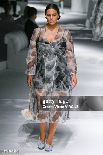 Ashley Graham walks the runway during the Fendi Ready to Wear Spring/Summer 2021 Fashion show as part of the Milano Fashion Week Spring/Summer 2021...