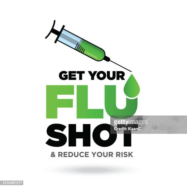 ilustrações de stock, clip art, desenhos animados e ícones de get your flu shot, injecting flu vaccine stock illustration - vacinação