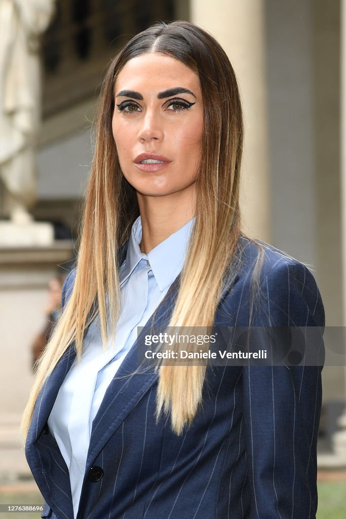 Melissa Satta is seen arriving at the Max Mara fashion show during
