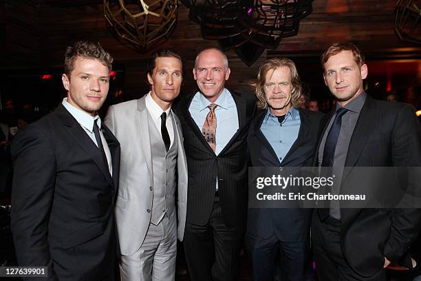 Ryan Phillippe, Matthew McConaughey, Lionsgate's Joe Drake, Williams H. Macy and Josh Lucas at Lionsgate Premiere of "The Lincoln Lawyer" at ArcLight...