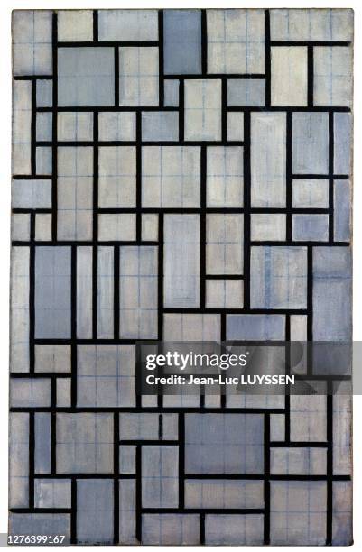 Composition with grid 2 by Piet Mondrian. The works of art collected over the past fifty years by Pierre Berge and Yves Saint Laurent will be sold at...