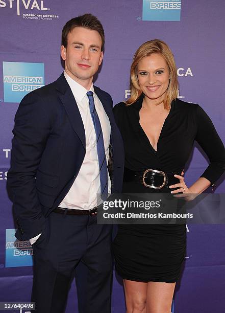 Chris Evans and Vinessa Shaw attend the premiere of "Puncture" during the 10th annual Tribeca Film Festival at the SVA Theater on April 21, 2011 in...