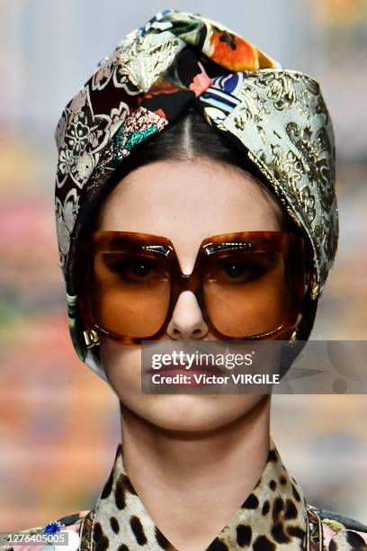 Model walks the runway at the Dolce & Gabbana Ready to Wear Spring/Summer 2021 fashion show during the Milan Women's Fashion Week on September 23,...