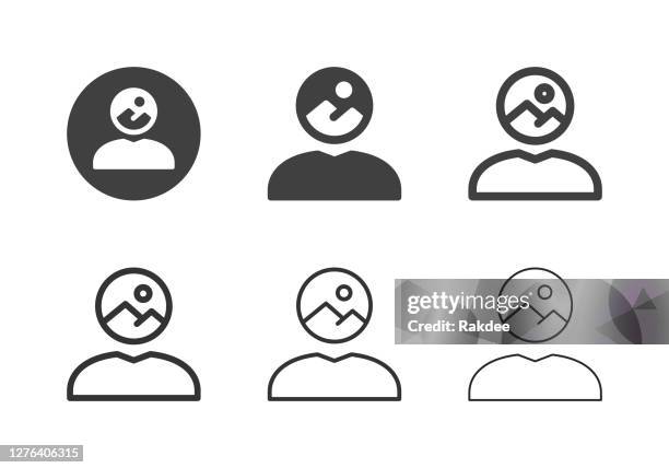 human head nature icons - multi series - human interest stock illustrations