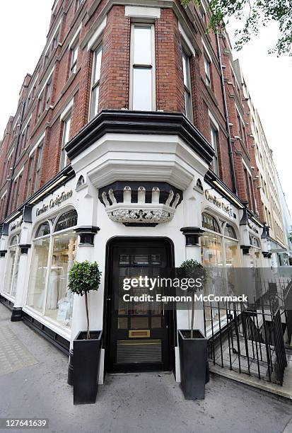 General view of the Caroline Castigliano shop, one of a number of designers rumoured to be creating Catherine Middleton's wedding dress, in Berners...