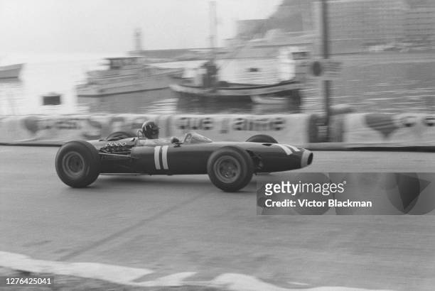 British racing driver Graham Hill in the qualifying rounds for the Monaco Grand Prix in Monte Carlo, Monaco, 20th May 1966.