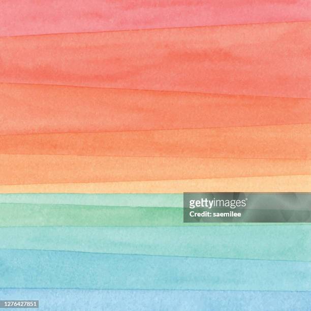 watercolor gradient sea sunset - watercolor painting stock illustrations