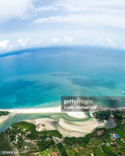 aerial photo of river and beach in sierra leone - フリータウン市 ストックフォトと画像