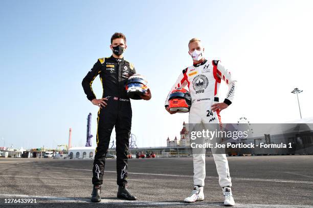 Feature race winner in Mugello, Nikita Mazepin of Russia and Hitech Grand Prix and sprint race winner in Mugello, Christian Lundgaard of Denmark and...