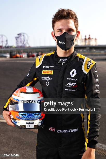 Sprint race winner in Mugello, Christian Lundgaard of Denmark and ART Grand Prix poses for a photo in the Paddock during previews ahead of the...