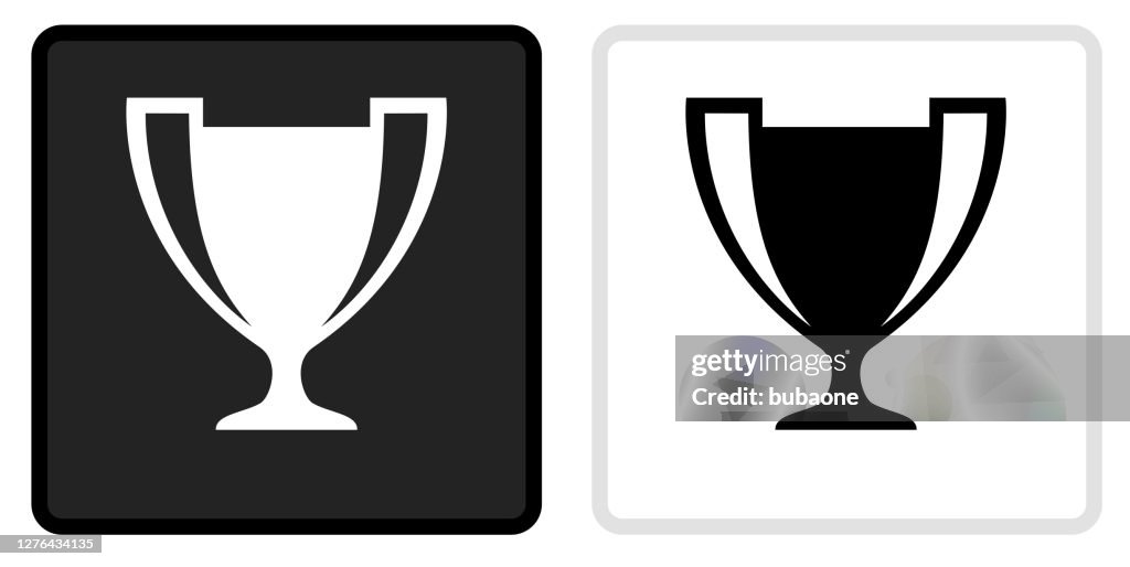Trophy Icon on  Black Button with White Rollover