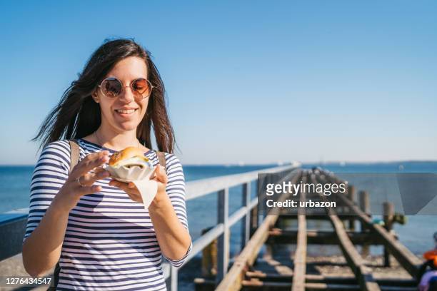 fish sandwich at travemünde - baltic sea fish stock pictures, royalty-free photos & images