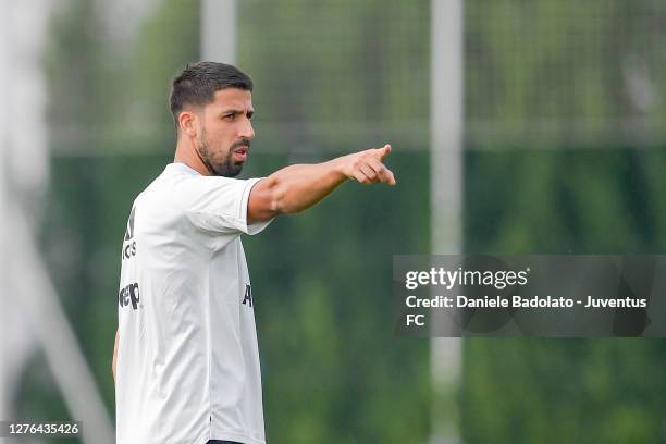 Juventus player Sami Khedira during a training session at JTC on September 24, 2020 in Turin, Italy.