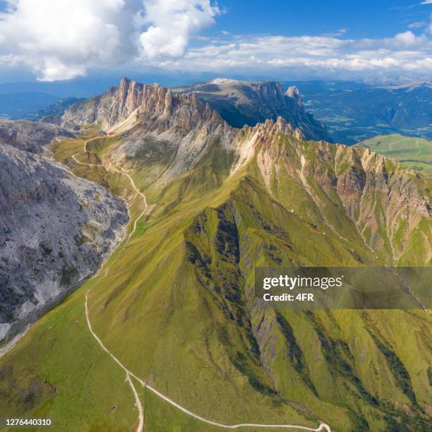 tierser alpl hut, alpe di tires hut, rosszahn, dolomites, italy - dolomites stock pictures, royalty-free photos & images