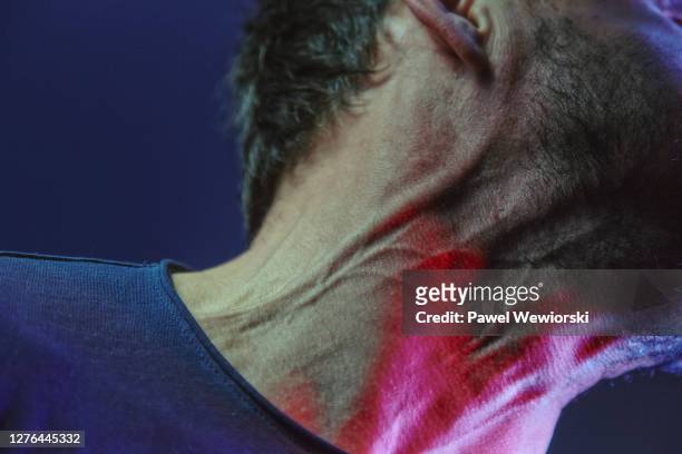 man's neck - vein stock pictures, royalty-free photos & images