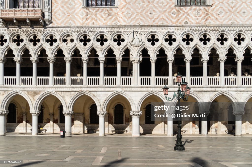 Facade of the Doge's Palace on the San Marco square in Venice, Italy
