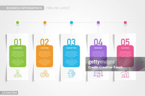 infographic template, options and steps - infographics 5 stock illustrations
