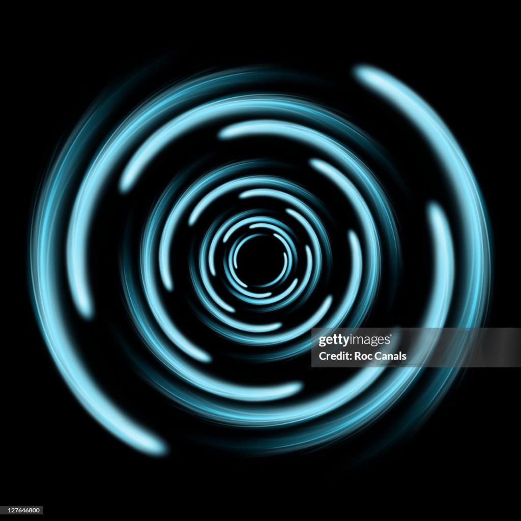 Spiral blue lights