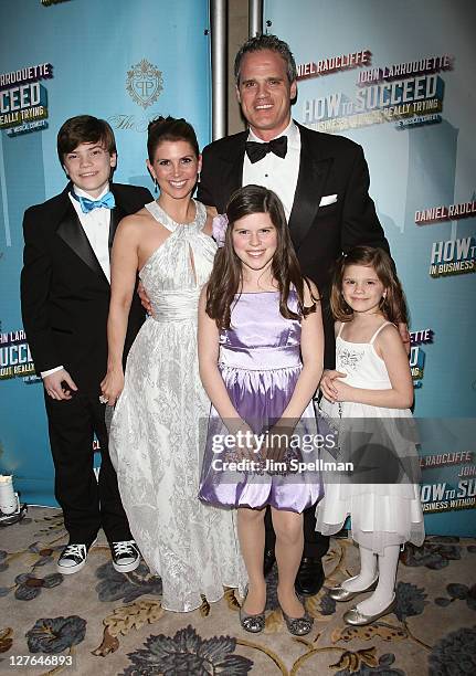 Actor Michael Parker and family attend the after party for the Broadway opening night of "How To Succeed In Business Without Really Trying" at The...