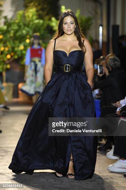 Ashley Graham walks the runway at the Etro fashion show during the Milan Women's Fashion Week on September 24, 2020 in Milan, Italy.