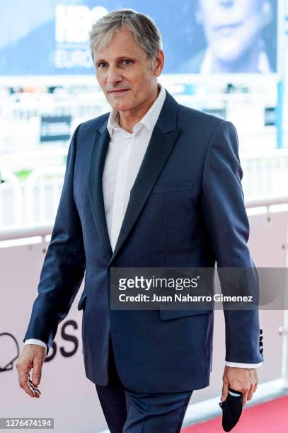 Viggo Mortensen attends 'Falling' premiere during the 68th San Sebastian International Film Festival at the Kursaal Palace on September 24, 2020 in...