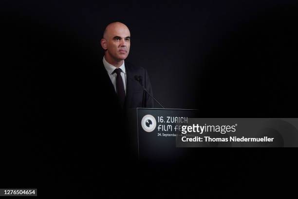 Federal Councillor Alain Berset attends the opening ceremony of the 16th Zurich Film Festival at Kino Corso on September 24, 2020 in Zurich,...