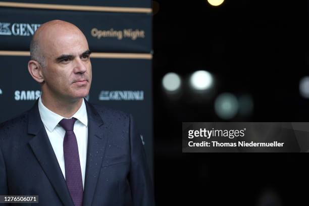 Federal Councillor Alain Berset atteds the egreen carpet prior to the opening ceremony of the 16th Zurich Film Festival at Kino Corso on September...