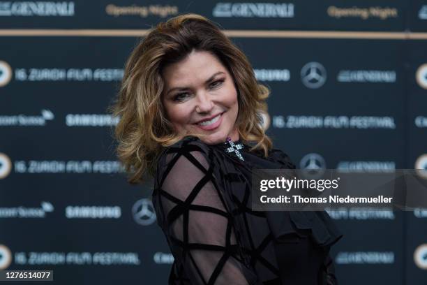 Singer Shania Twain attends the opening ceremony of the 16th Zurich Film Festival at Kino Corso on September 24, 2020 in Zurich, Switzerland. The...