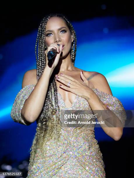 Leona Lewis performs on stage during the Monte-Carlo Gala For Planetary Health on September 24, 2020 in Monte-Carlo, Monaco.