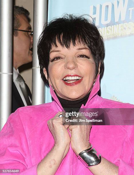 Liza Minnelli attends the after party for the Broadway opening night of "How To Succeed In Business Without Really Trying" at The Plaza Hotel on...