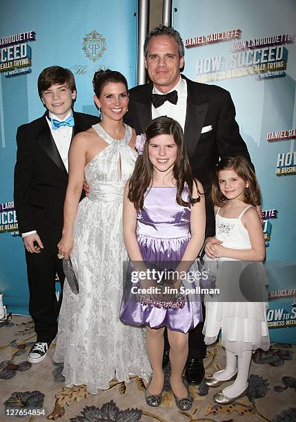 Actor Michael Parker and family attend the after party for the Broadway opening night of "How To Succeed In Business Without Really Trying" at The...