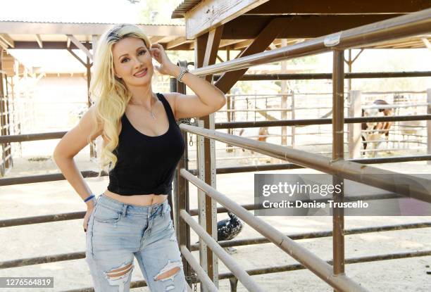 Holly Madison visits The Las Vegas Farm/Barn Buddies animal rescue/sanctuary to help raise funds for the sanctuary which has been financially hit...