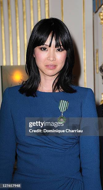 Linh-Dan Pham poses after she receives the medal "Chevalier des Arts et lettre" at Ministere de la Culture on April 5, 2011 in Paris, France.