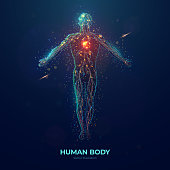 Human body abstract particles illustration