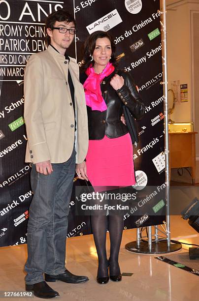 Elisabeth Bourgine and her son Jules attend the 'Romy Schneider and Patrick Dewaere Awards 2011 Ceremony at the Bon Marche on April 4, 2011 in Paris,...