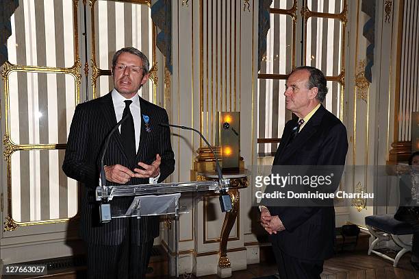 Lambert Wilson Honored "'Officier dans l'ordre national du Mérite" By French Minister of Culture Frederic Mitterrand at Ministere de la Culture on...