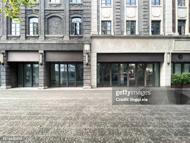 european-style residential buildings on the streets of hangzhou, china - facade stock-fotos und bilder