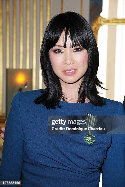 Linh-Dan Pham poses after she receives the medal "Chevalier des Arts et lettre" at Ministere de la Culture on April 5, 2011 in Paris, France.