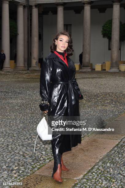 Shirin David attends the BOSS Fashion Show during the Milan Fashion Week Spring/Summer 2021 on September 25, 2020 in Milan, Italy.